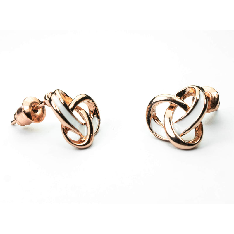 Beautiful Trefoil Loop Knot Earrings in Solid Gold by Jewelry Lane