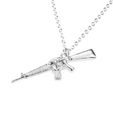 Unique Modern Weapon Ak47 Style Solid White Gold Pendant By Jewelry Lane