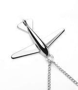 Elegant Simple Airplane Design Solid White Gold Pendant By Jewelry Lane