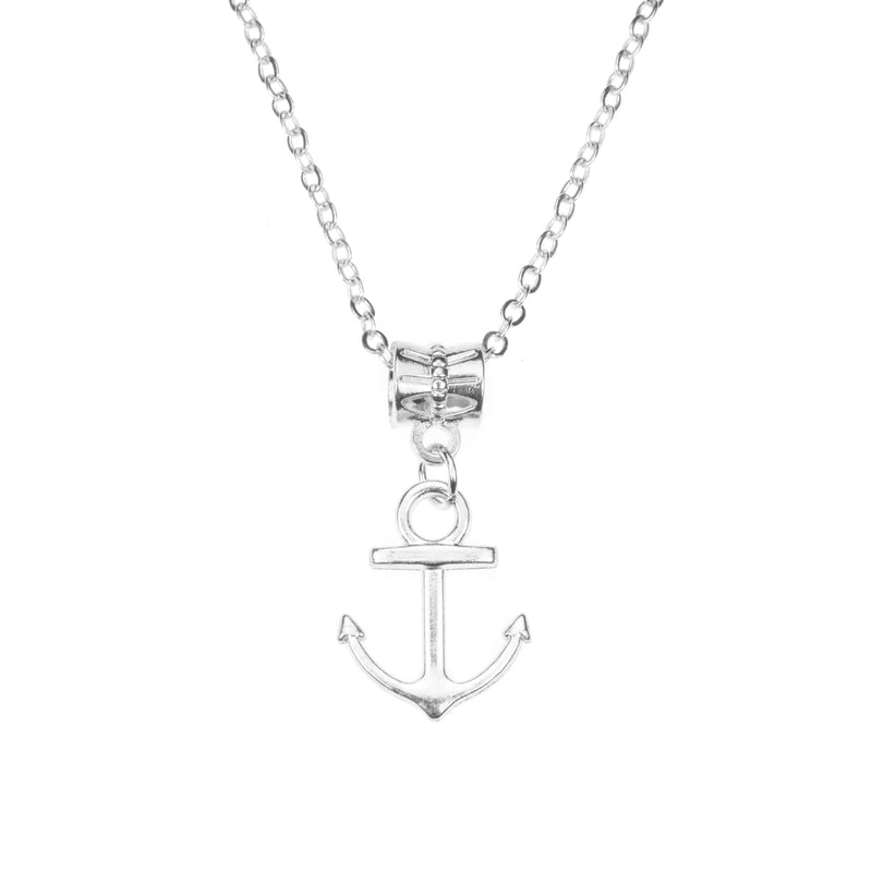 Beautiful Classic Dangling Anchor Solid White Gold Pendant By Jewelry ane