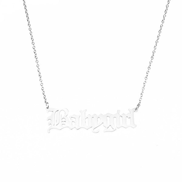 Beautiful Charming Letter Baby Girl Solid White Gold Pendant By Jewelry Lane