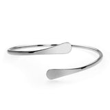 Solid White Gold Open Cuff Bangle by Jewelry Lane