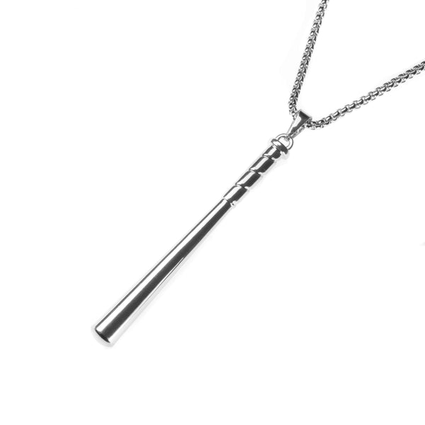 Elegant Sporty Baseball Bat Style Solid White Gold Pendant By Jewelry Lane