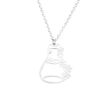 Unique Modern Science Beaker Style Solid White Gold Pendant By Jewelry Lane