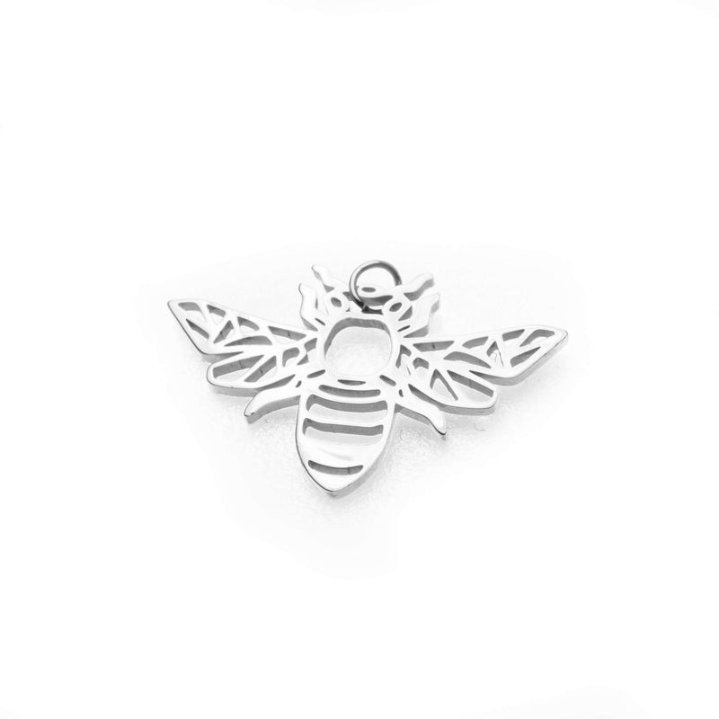Beautiful Charming Bee Solid White Gold Pendant By Jewelry Lane