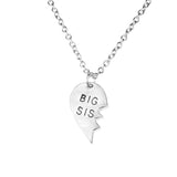 Beautiful Loving Big Sis Half Heart Design Solid White Gold Pendant By Jewelry Lane