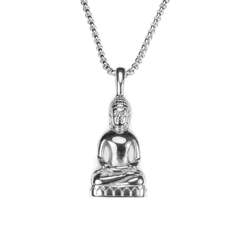 Beautiful Religious Buddha Luck Solid White Gold Pendant By Jewelry Lane
