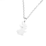 Beautiful Charming Cute Bunny Solid White Gold Necklace By Jewelry Lane