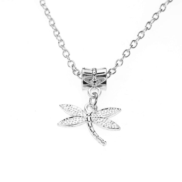 Beautiful Unique Dangling Dragonfly Design Solid White Gold Pendant By Jewelry Lane