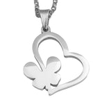 Exquisite Irish Love Butterfly Tilted Heart Solid White Gold Pendant By Jewelry Lane