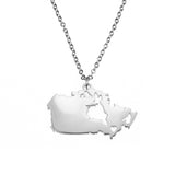 Beautiful Modern Canada Map Design Solid White Gold Pendant By Jewelry Lane