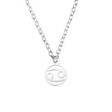 Charming Zodiac Cancer Minimalist Solid White Gold Pendant By Jewelry Lane