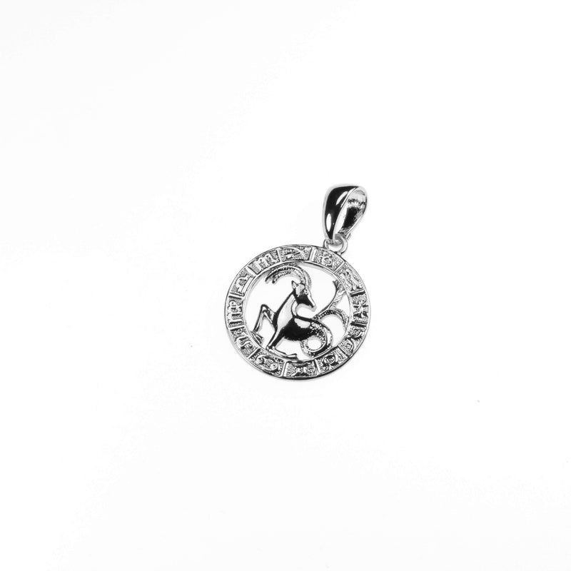 Beautiful Zodiac Capricorn Solid White Gold Pendant By Jewelry Lane