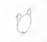 Beautiful Charming Cat Ears Solid White Gold Ring By Jewelry Lane