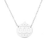 Beautiful Round Christmas Ornament Solid White Gold Necklace By Jewelry Lane