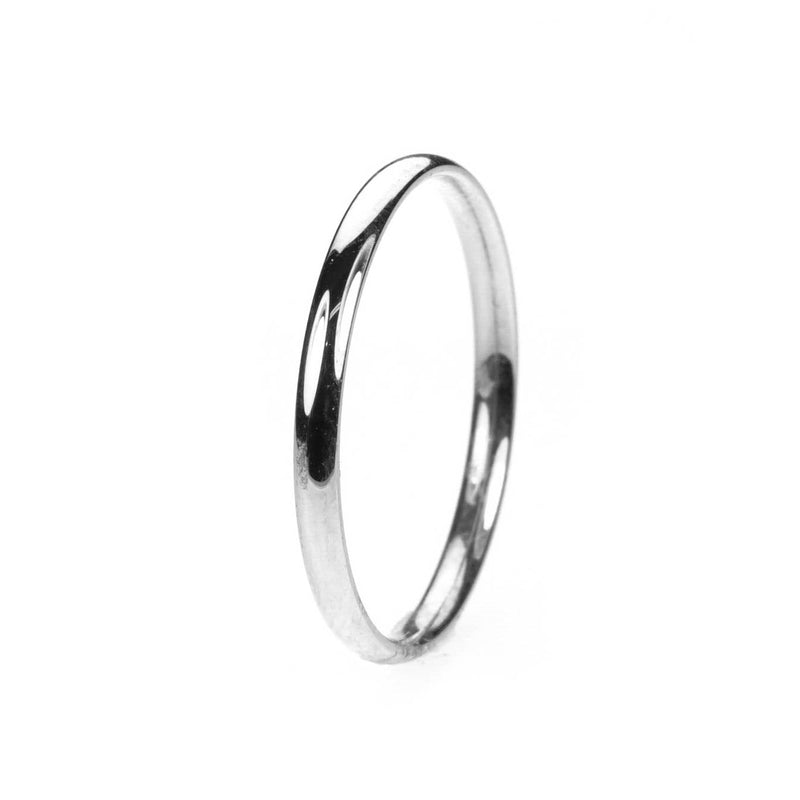 Simple Sleek Classic Solid White Gold Band Ring By Jewelry Lane