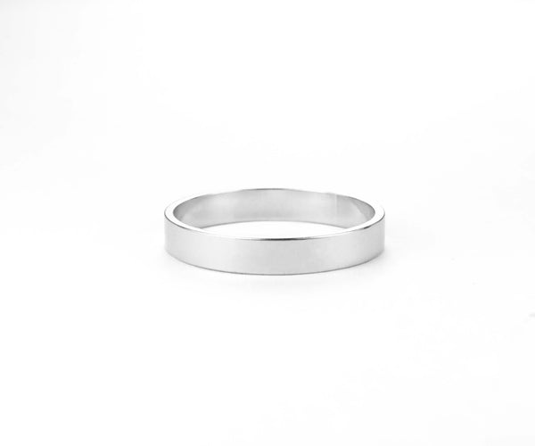Elegant Simple Classic Solid White Gold Band Ring By Jewelry Lane