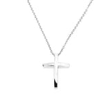 Simple Plain Jesus Cross Solid White Gold Pendant By Jewelry Lane