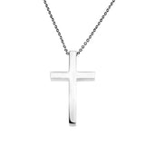Plain Simple Jesus Cross Solid White Gold Pendant By Jewelry Lane