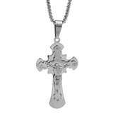 Elegant Religious Jesus Crucifix Cross Solid White Gold Pendant By Jewelry Lane
