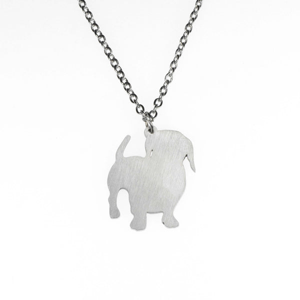 Beautiful Lovable Dog Solid White Gold Pendant By Jewelry Lane