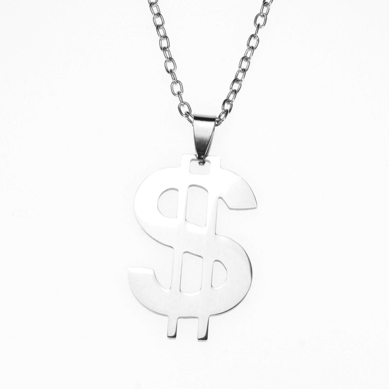 Charming Unique Dollar Sign Bling Bling Solid White Gold Pendant By Jewelry Lane
