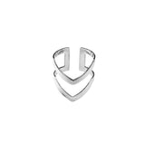 Classic Elegance Double Chevron Cuff Solid White Gold Ring By Jewelry Lane