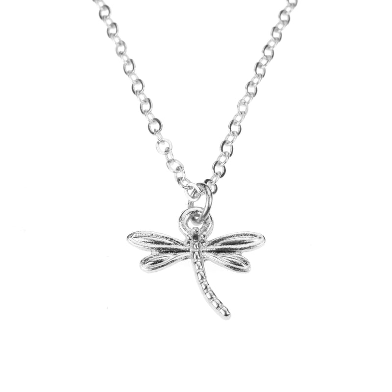 Beautiful Charming Dragonfly Solid White Gold Pendant By Jewelry Lane