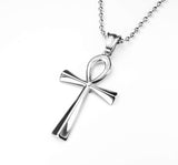 Elegant Unique Egyptian Ankh Cross Solid White Gold Pendant By Jewelry Lane