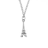 Elegant Unique The Eiffel Tower Design Solid White Gold Pendant By Jewelry Lane