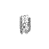 Beautiful Elongated Flower Cuff Design Solid White Gold Rings By Jewelry Lane