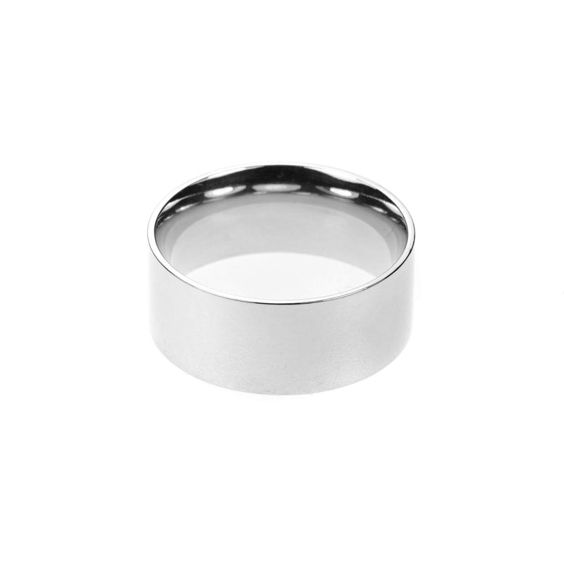 Elegant Simple Evergreen Endless Flat Solid White Gold Band Ring By Jewelry Lane