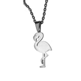 Beautiful Charming Flamingo Bird Design Solid White Gold Pendant By Jewelry Lane