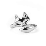 Beautiful Charming Fox Solid White Gold Ring By Jewelry Lane