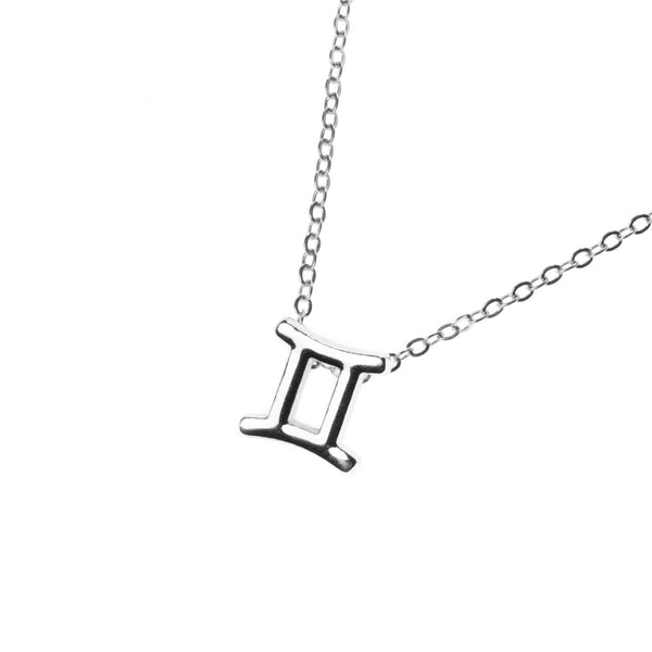 Beautiful Design Zodiac Chic Gemini Solid White Gold Pendant By Jewelry Lane