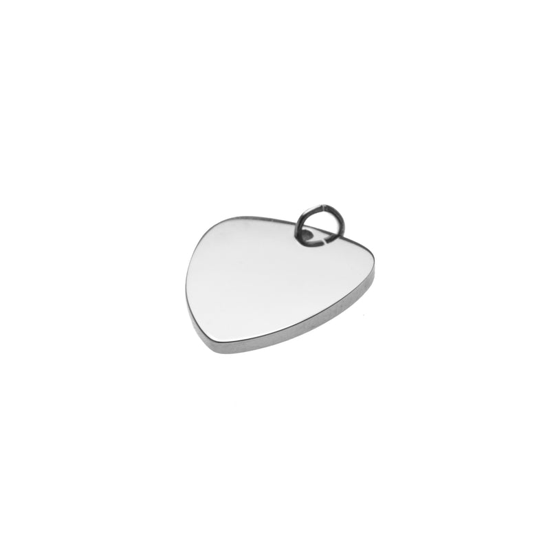 Plain Simple Guitar Pick Design Solid White Gold Pendant By Jewelry Lane