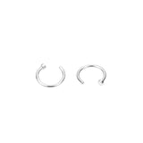 Elegant Unique Half Hoop Cuff Design Solid White Gold Earrings By Jewelry Lane