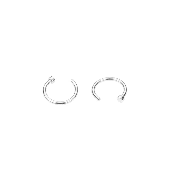 Elegant Unique Half Hoop Cuff Design Solid White Gold Earrings By Jewelry Lane