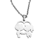 Beautiful Charming Love Kiss Heart Solid White Gold Pendant By Jewelry Lane