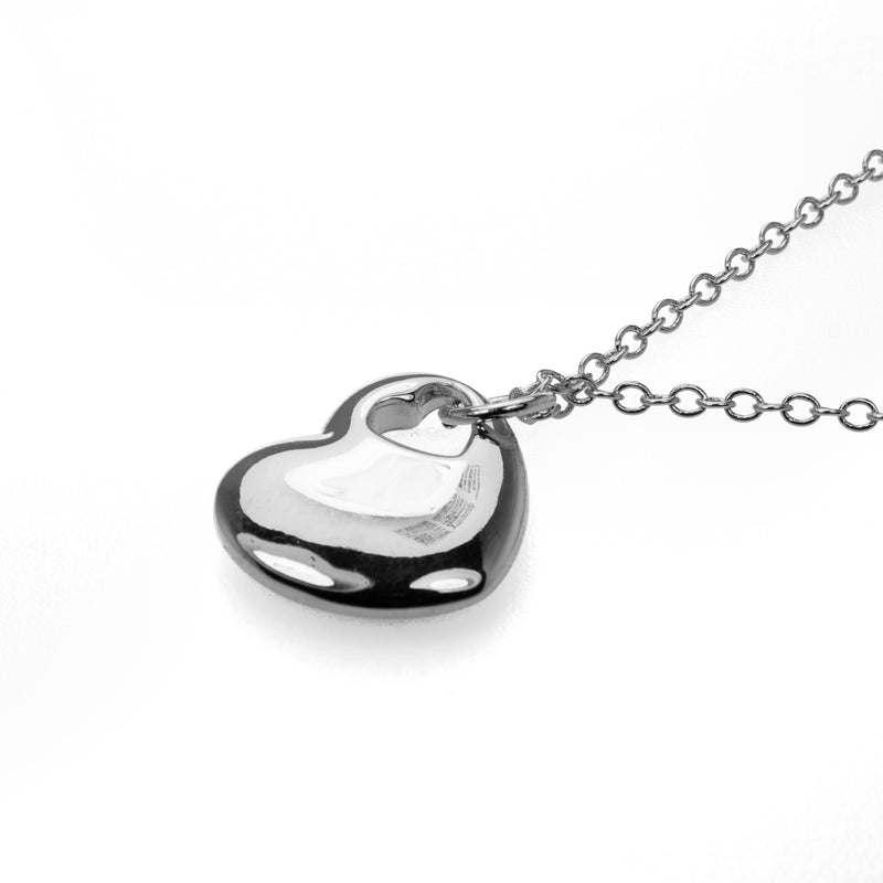 Beautiful Charming Heart Shaped Solid White Gold Pendant By Jewelry Lane