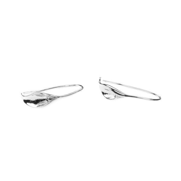 Beautiful Designer Evergreen Hoop Solid White Gold Earrings By Jewelry Lane