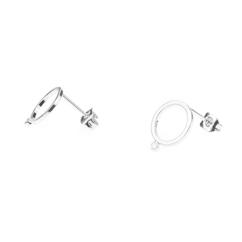 Beautiful Simple Evergreen Hoop Solid White Gold Earrings By Jewelry Lane