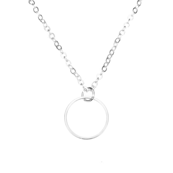 Beautiful Simple Hoop Style Solid White Gold Pendant By Jewelry Lane