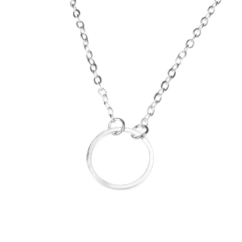 Beautiful Simple Round Hoop Style Solid White Gold Pendant By Jewelry Lane