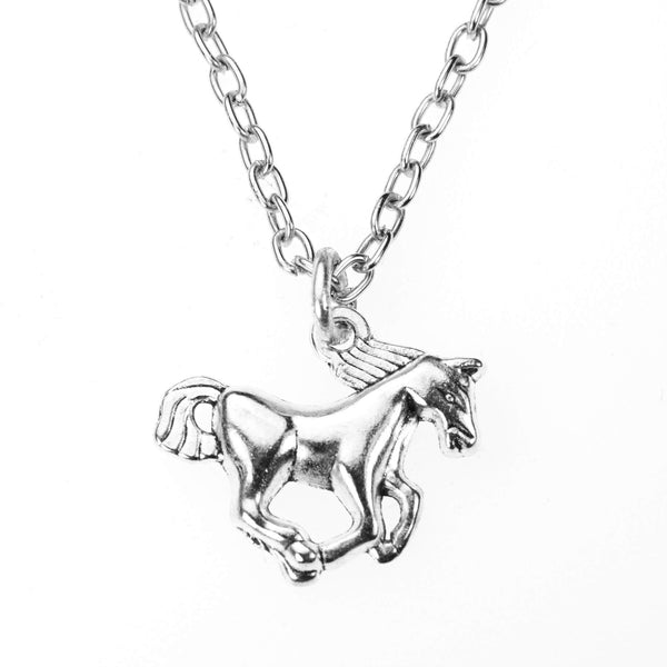 Beautiful Charming Running Horse Design Solid White Gold Pendant by Jewelry Lane