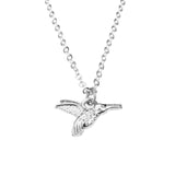 Beautiful Charming Hummingbird Style Solid White Gold Pendant By Jewelry Lane