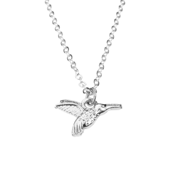 Beautiful Charming Hummingbird Style Solid White Gold Pendant By Jewelry Lane