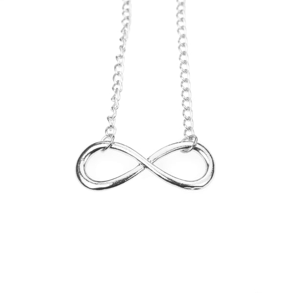 Unique Mathematical Infinity Sign Solid White Gold Necklace By Jewelry Lane