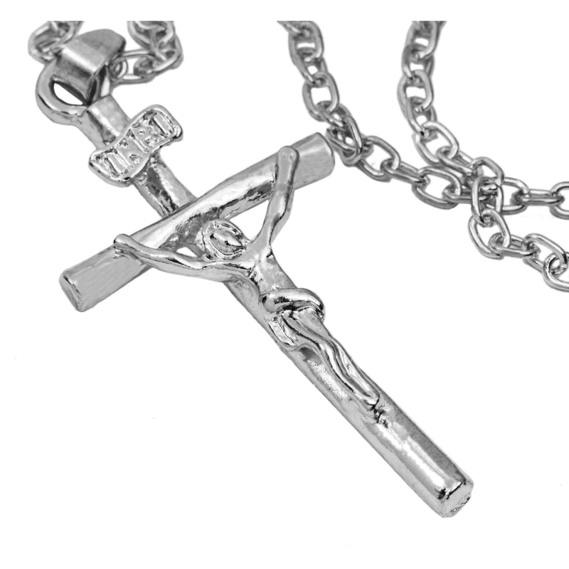 Beautiful Religious Jesus Cross Solid White Gold Pendant By Jewelry Lane