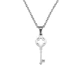 Beautiful Stylish Antique Key Design Solid White Gold Pendant By Jewelry Lane